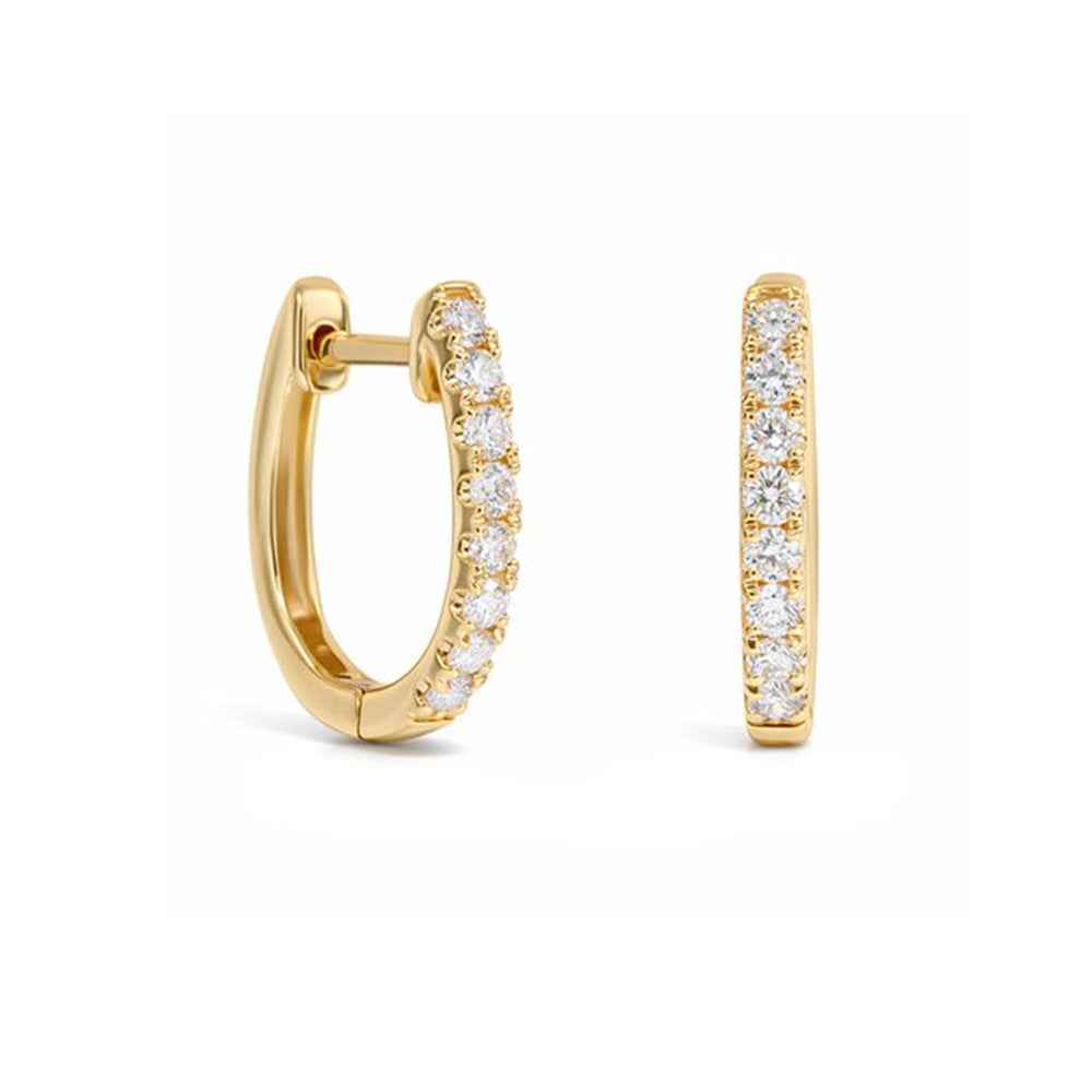 Claw Set Huggie Earrings 0.31ct TDW - Yellow Gold