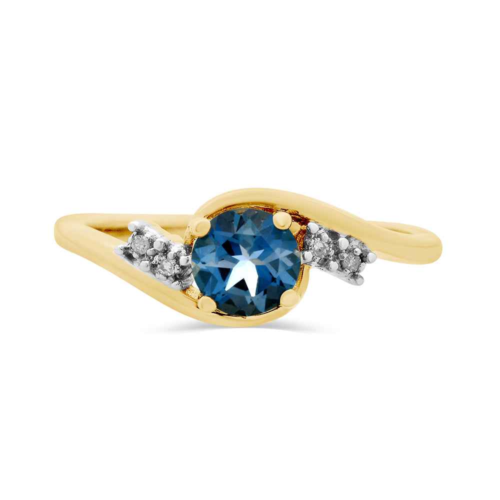 London Blue Topaz & Diamond Ring