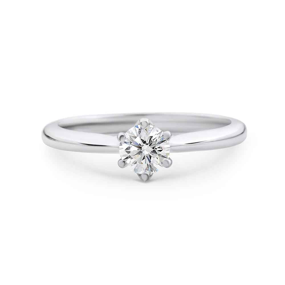 18CT WG CLAW SET SOLITAIRE DIAMOND RING .40CT TDW IJ P1 - Watsons Jewellers