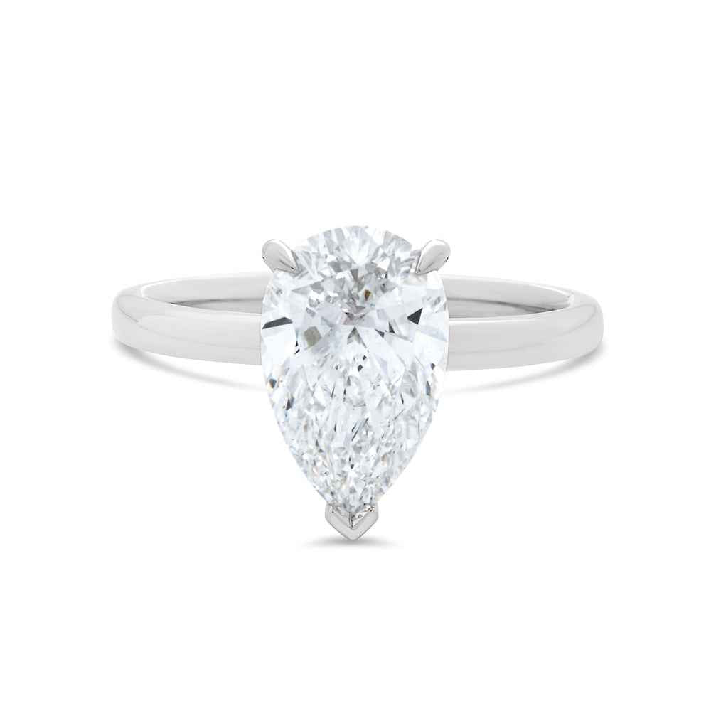 Pear Cut Lab Grown Diamond Solitaire Ring 2ct - Watsons Jewellers