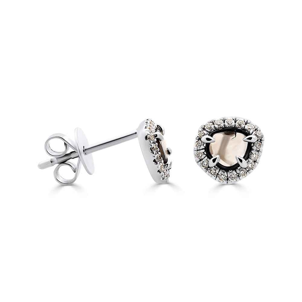 Salt & Pepper Diamond Slice Earrings