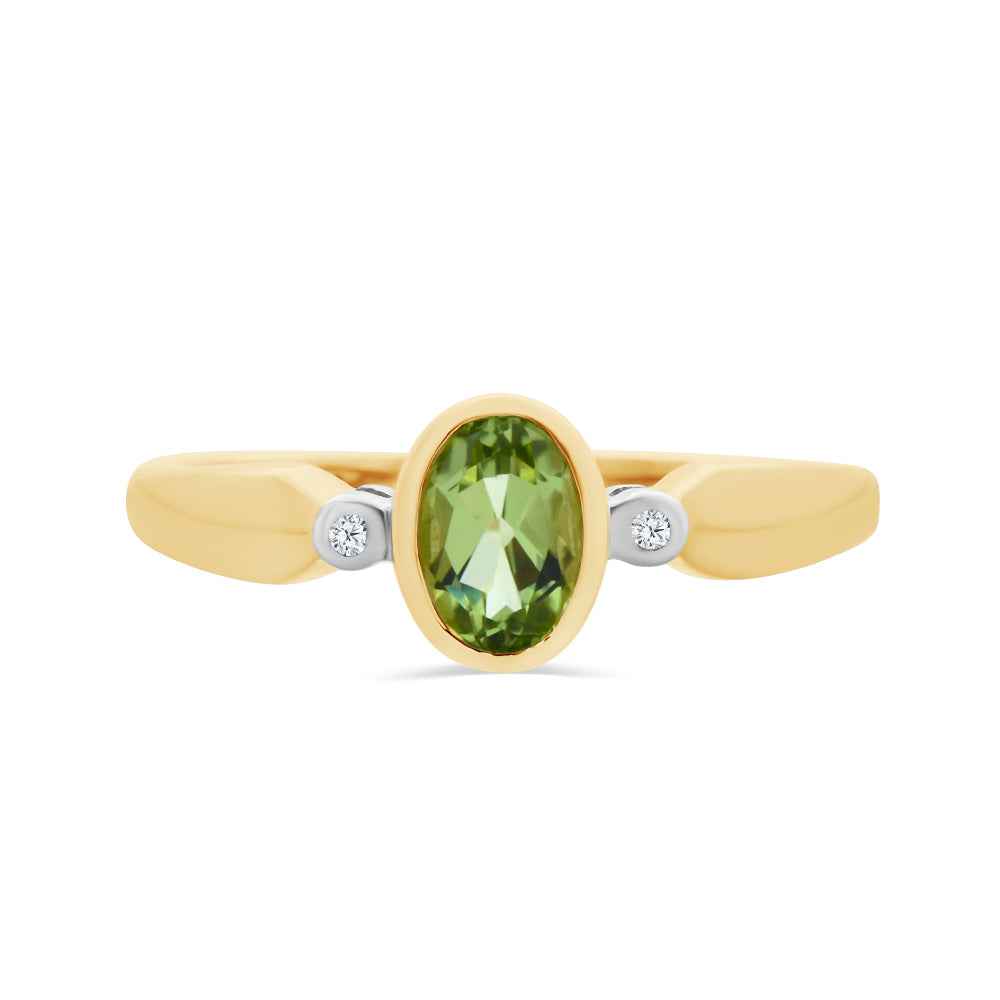 Peridot & Diamond Ring