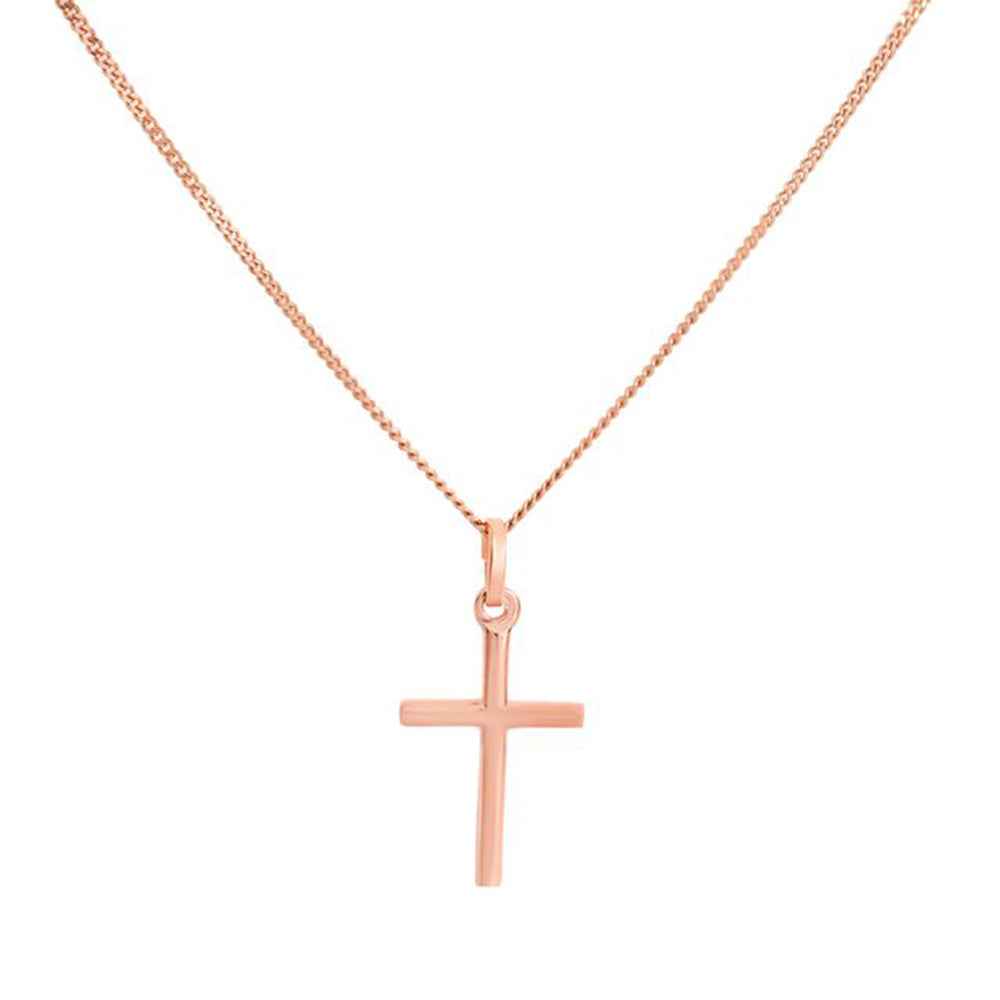 Cross Necklace 14x19mm - Rose Gold