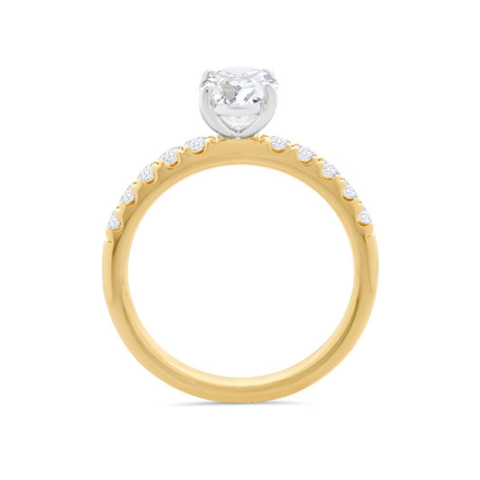 Oval Solitaire with Claw Set Shoulders Lab Grown Diamond Ring
