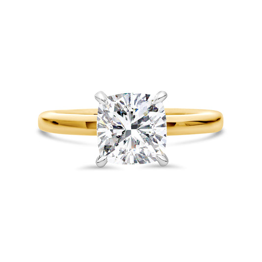Cushion Cut Lab Grown Solitaire Ring
