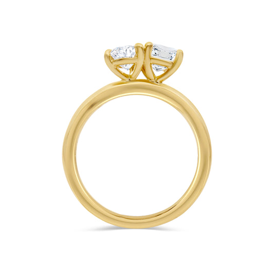 TOI ET MOI Emerald & Pear Cut Lab Grown Diamond Ring