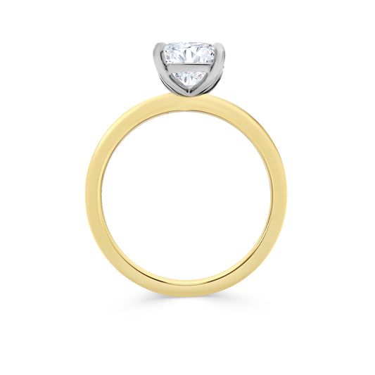 Oblong Cushion Cut Lab Grown Solitaire Ring