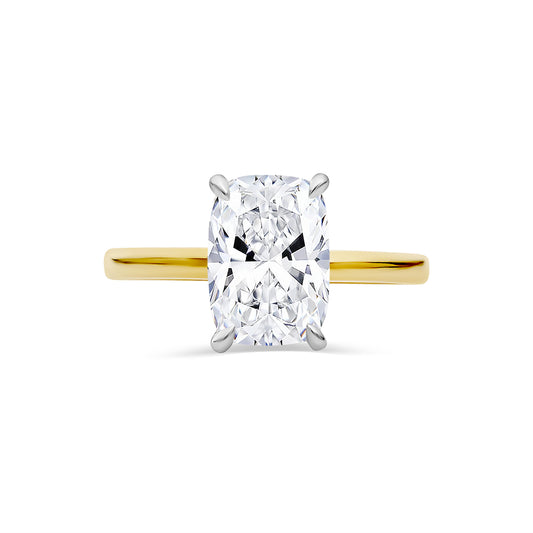 Oblong Cushion Cut Lab Grown Solitaire Ring