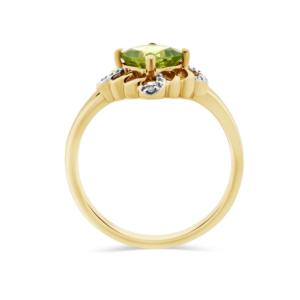 Peridot & Diamond Ring