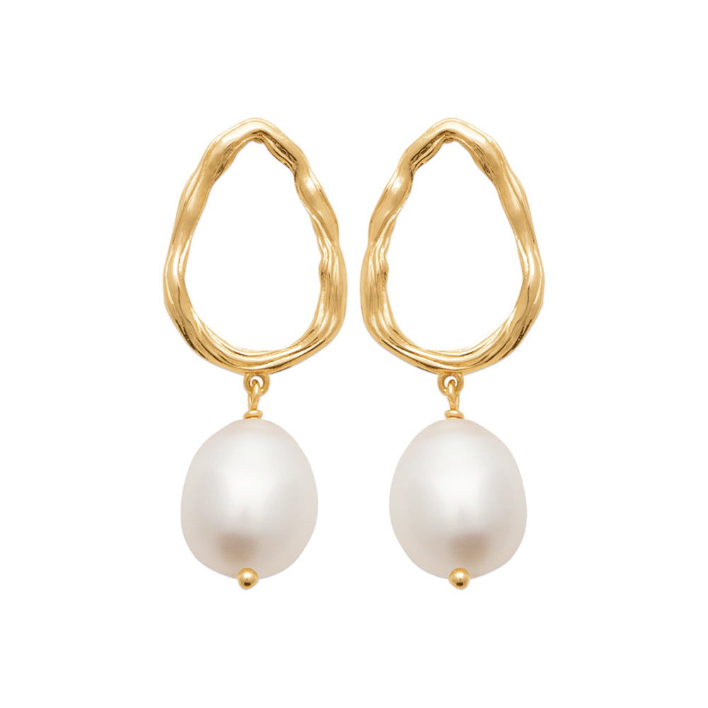 Bobbi Grace- Synthetic Pearl Stud Earrings