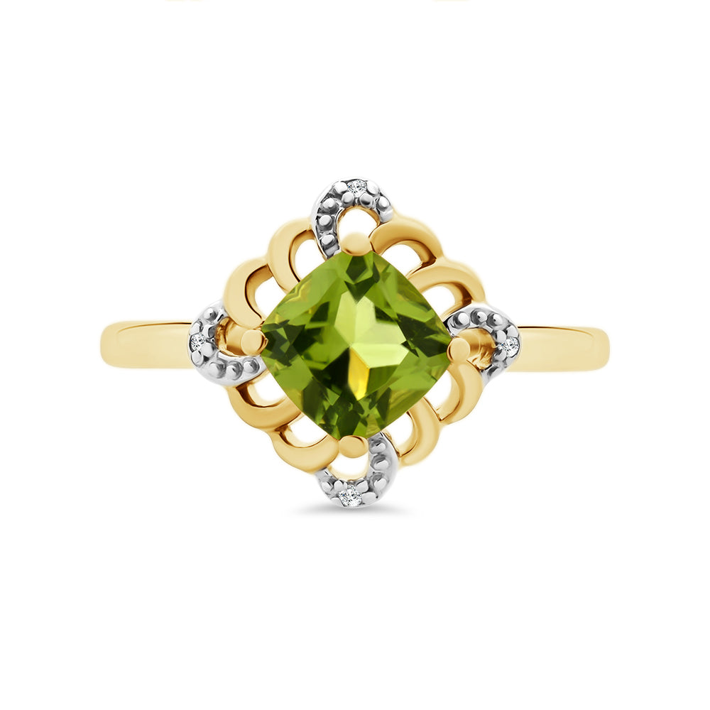 Peridot & Diamond Ring