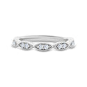 18ct White Gold Scalloped Millgrain Edged Diamond Ring