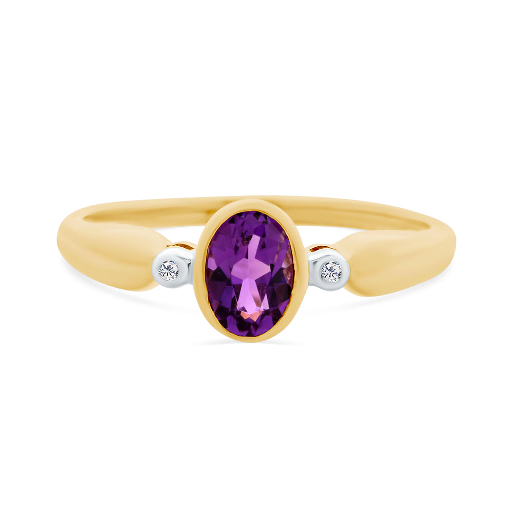 Amethyst & Diamond Ring