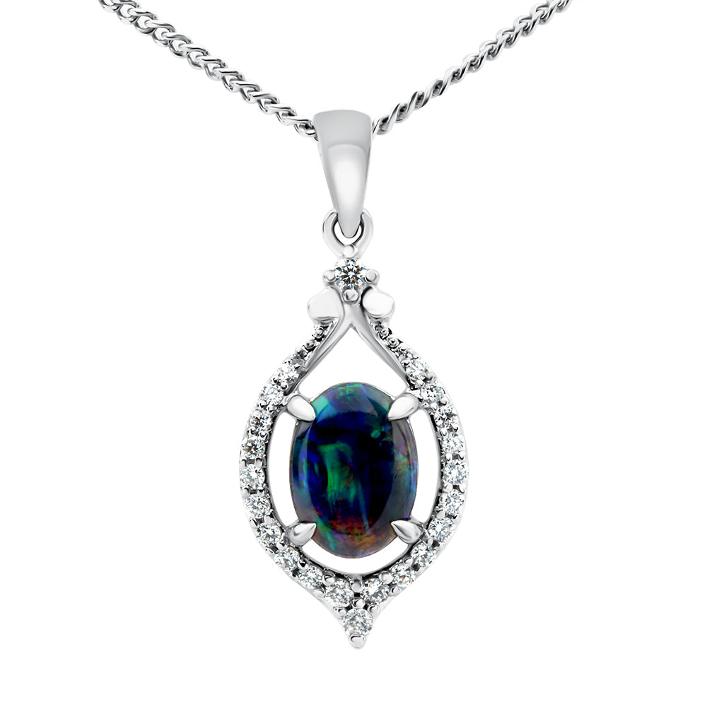 Opal & Diamond Pendant