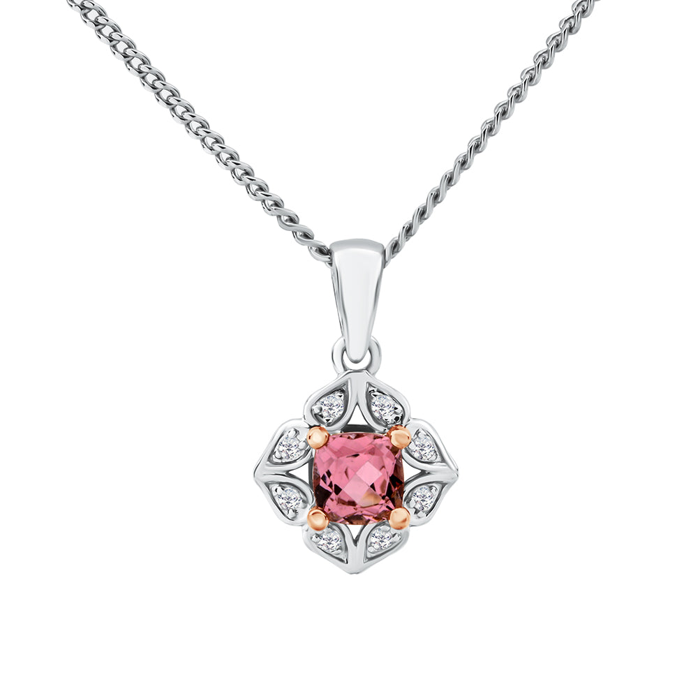 Tourmaline & Diamond Pendant