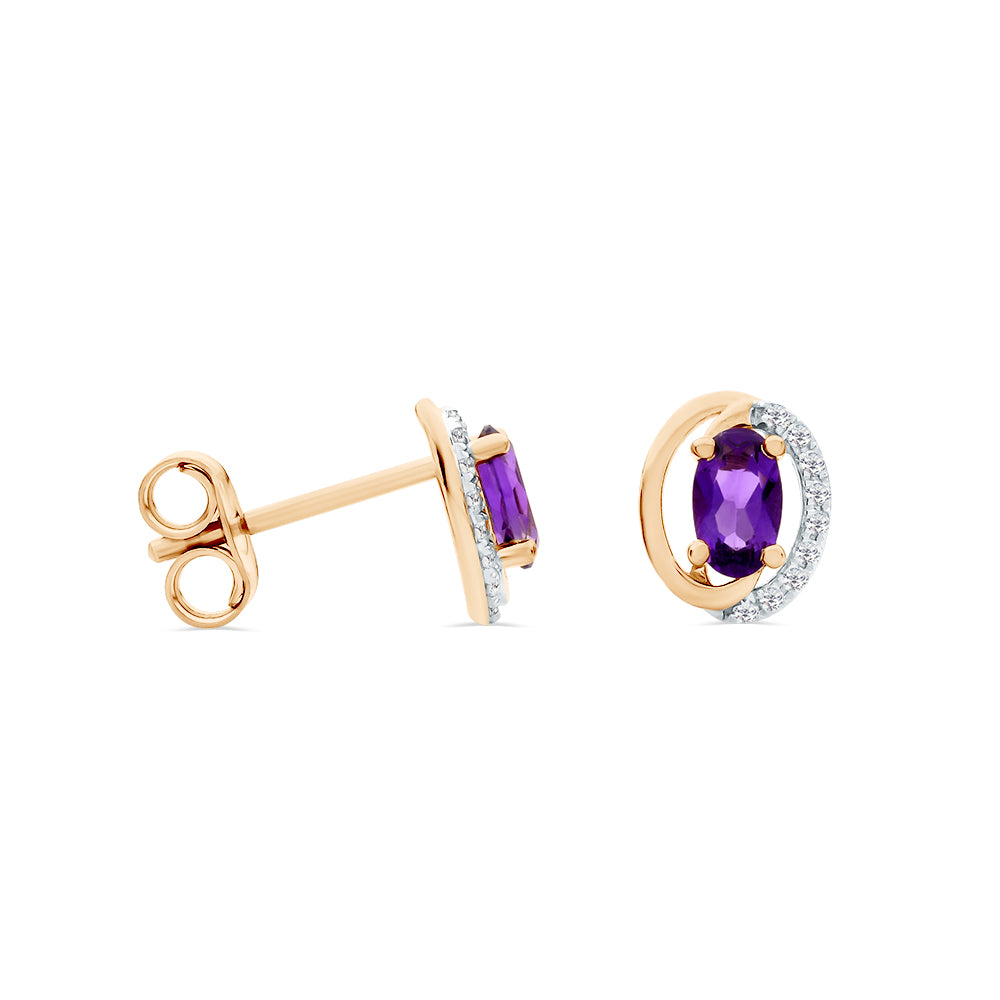 Amethyst & Diamond Earrings