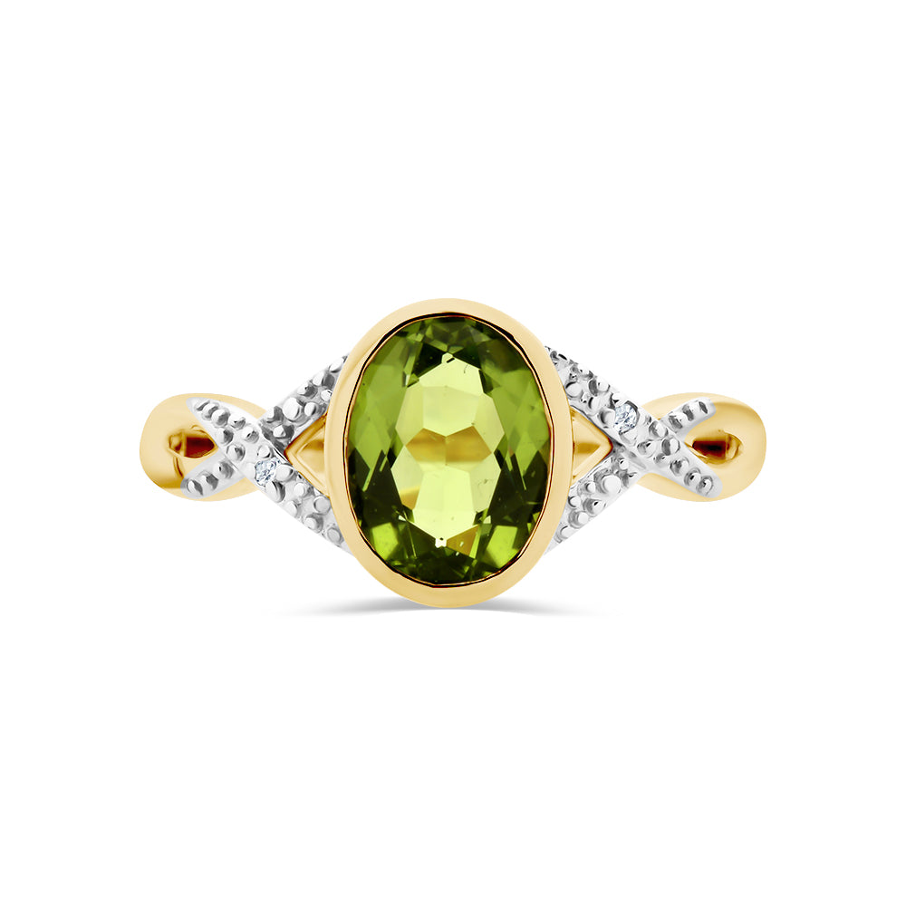 Peridot & Diamond Ring