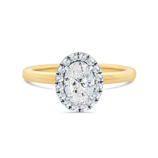 Lab Grown Oval Halo Diamond Ring