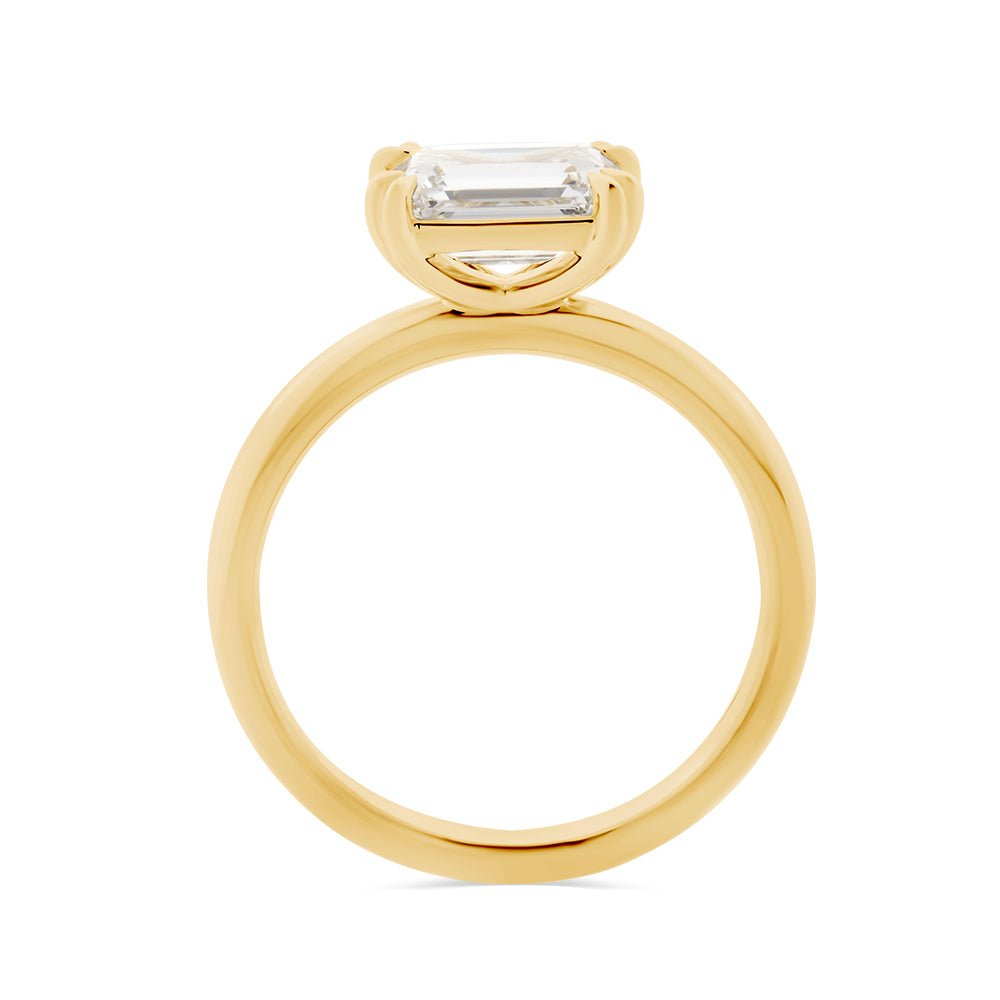 1.55ct Lab Grown Emerald Cut Diamond Solitaire Ring 18ct Yellow Gold - Watsons Jewellers