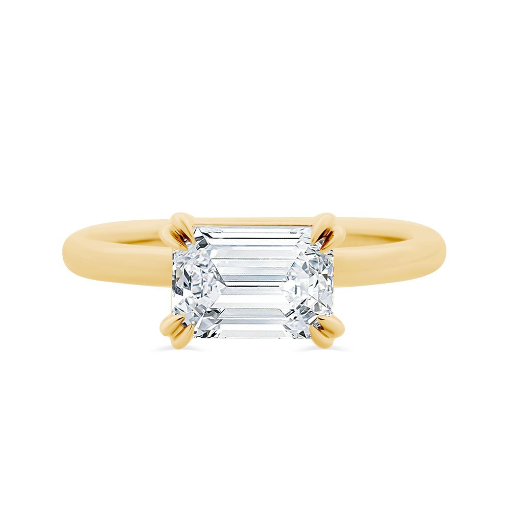 1.55ct Lab Grown Emerald Cut Diamond Solitaire Ring 18ct Yellow Gold - Watsons Jewellers