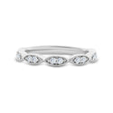 18ct White Gold Scalloped Millgrain Edged Diamond Ring - Watsons Jewellers