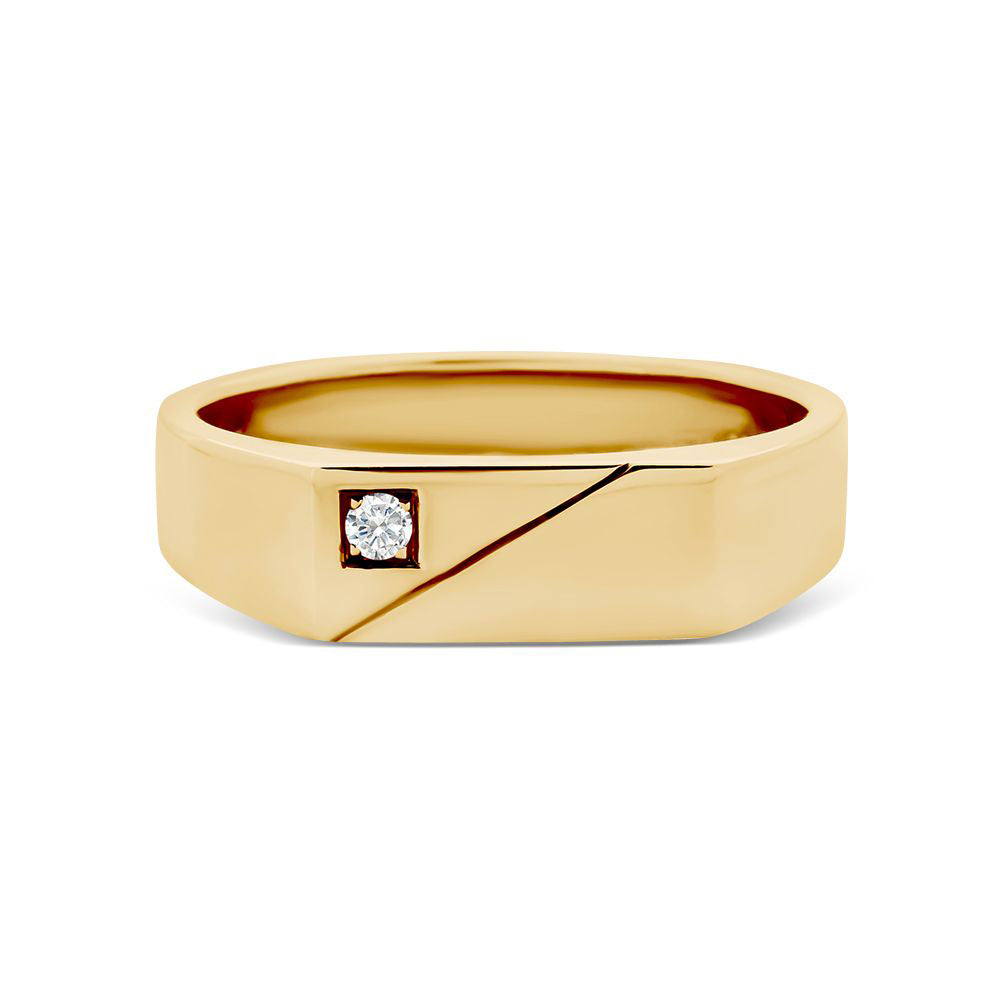 Gents Diamond Set Signet Ring