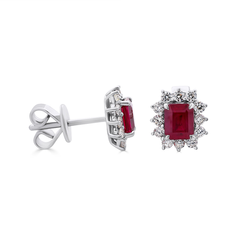 Ruby And Diamond Earrings