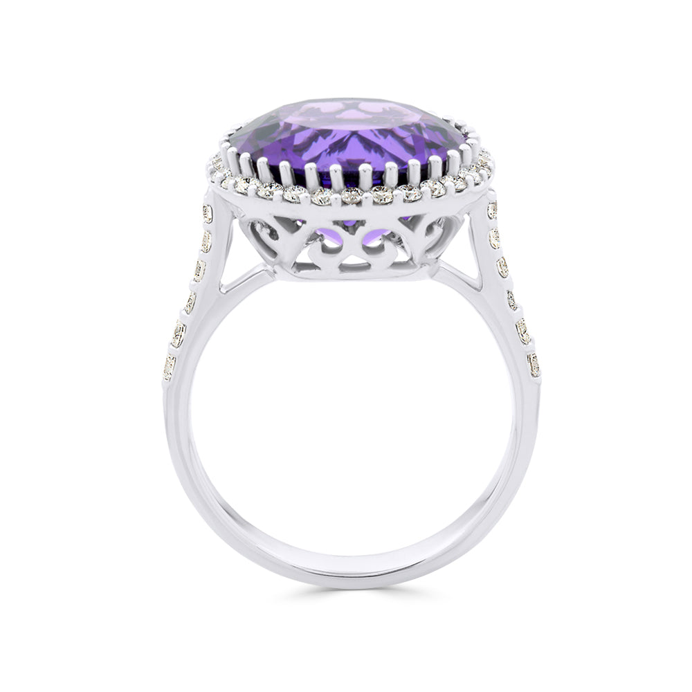 Amethyst & Diamond Ring