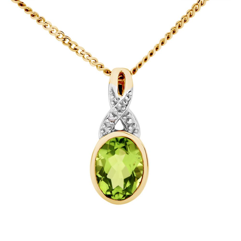 Peridot & Diamond Pendant