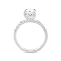 Oval Cut Lab Grown Diamond Solitaire Ring with Shoulder Diamonds 2.25ct TDW