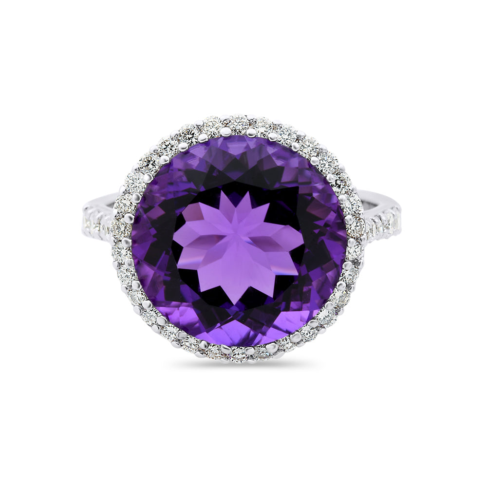 Amethyst & Diamond Ring