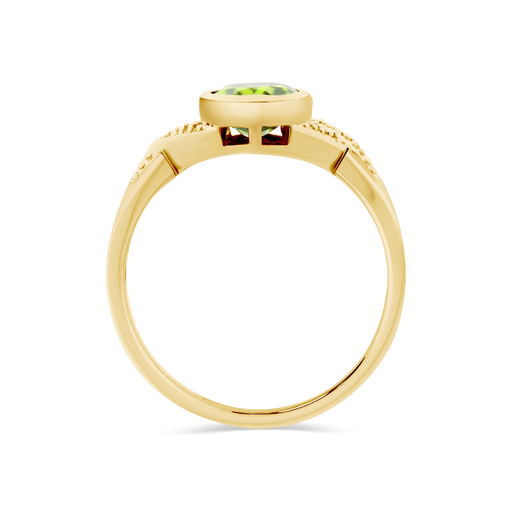 Peridot & Diamond Ring