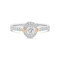 Oval Halo Pink Caviar Diamond Ring