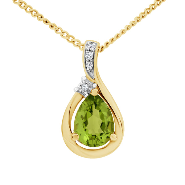 Peridot & Diamond Pendant