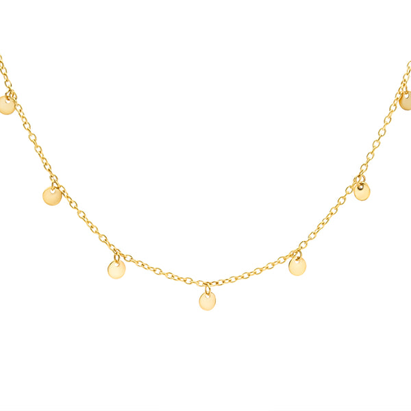 9ct Yellow Gold Hanging Disk Chain