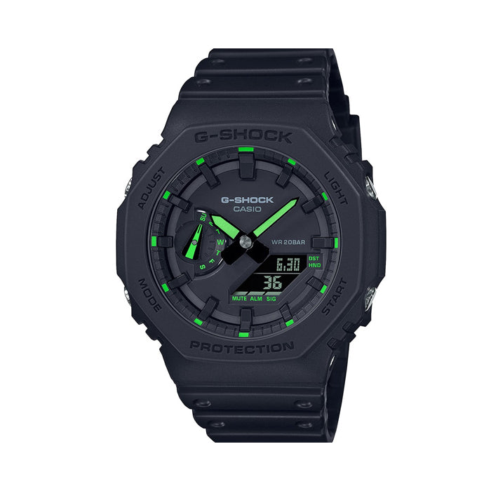 G-Shock Duo Chrono Casioak Carbon Core Neon Series Watch - GA2100-1A3