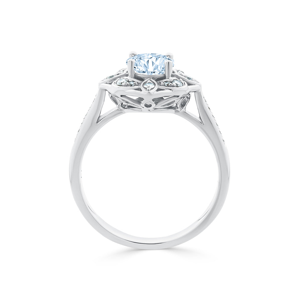 Aquamarine & Diamond Ring