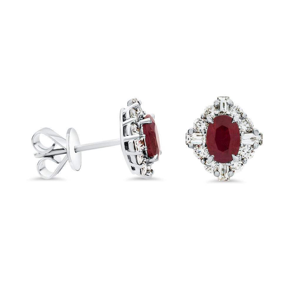 Ruby & Diamond Earrings