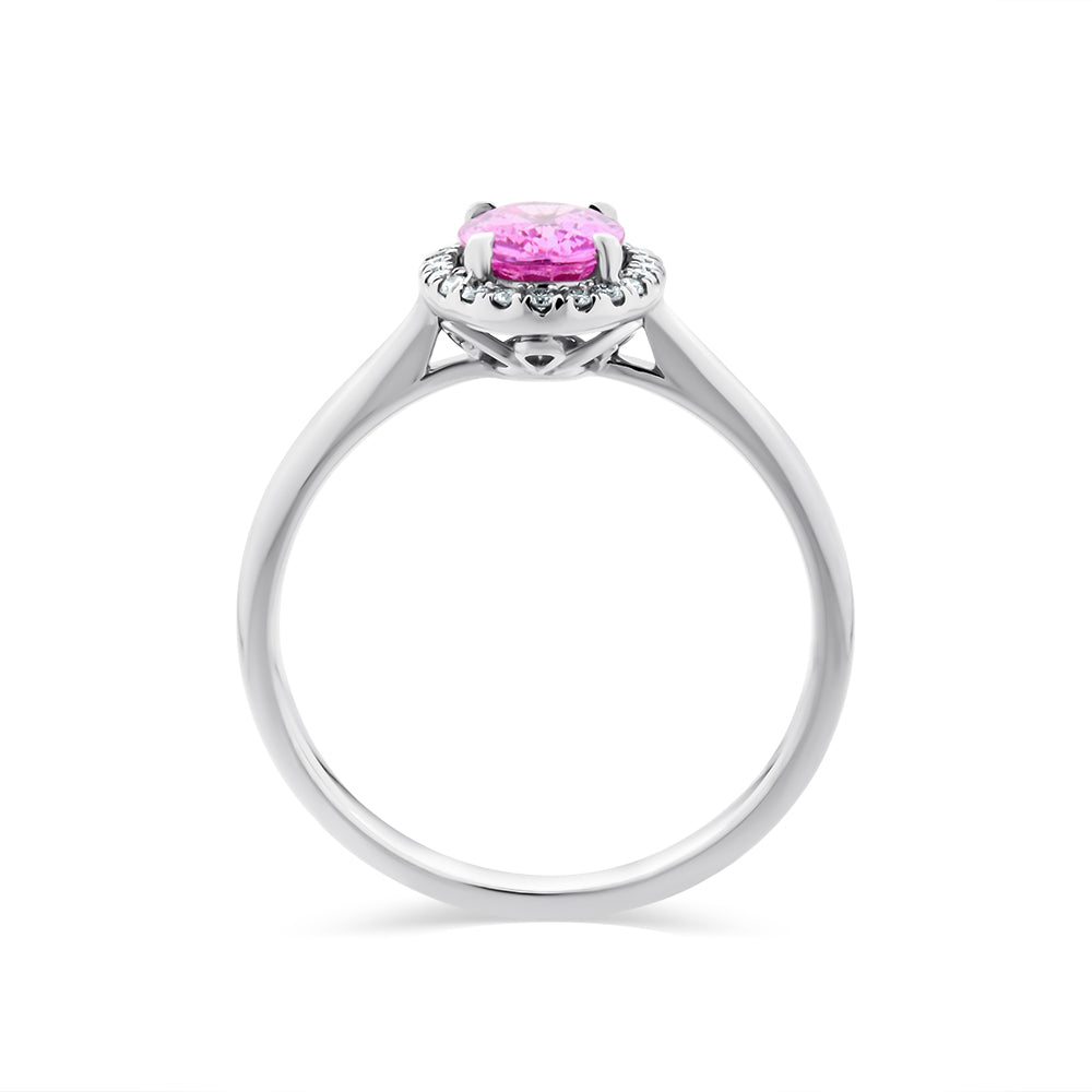 Pink Sapphire & Diamond Ring