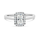 Radiant Cut Halo Diamond Ring 0.65ct TDW