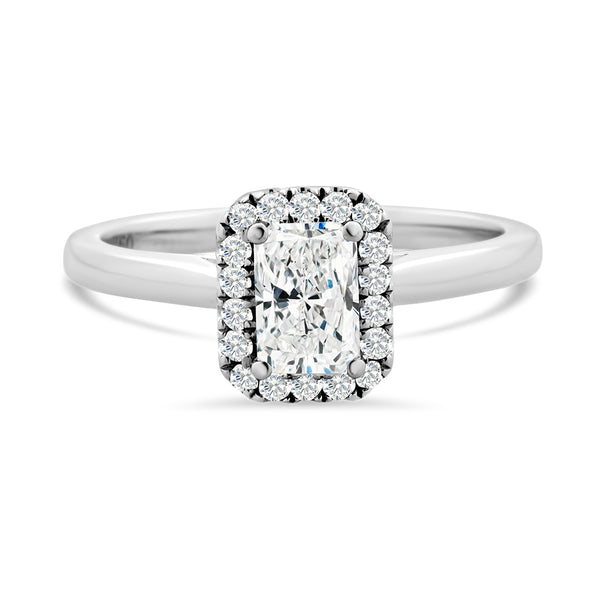 Radiant Cut Halo Diamond Ring 0.65ct TDW