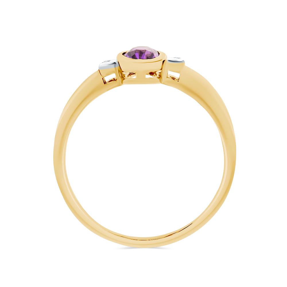 Amethyst & Diamond Ring