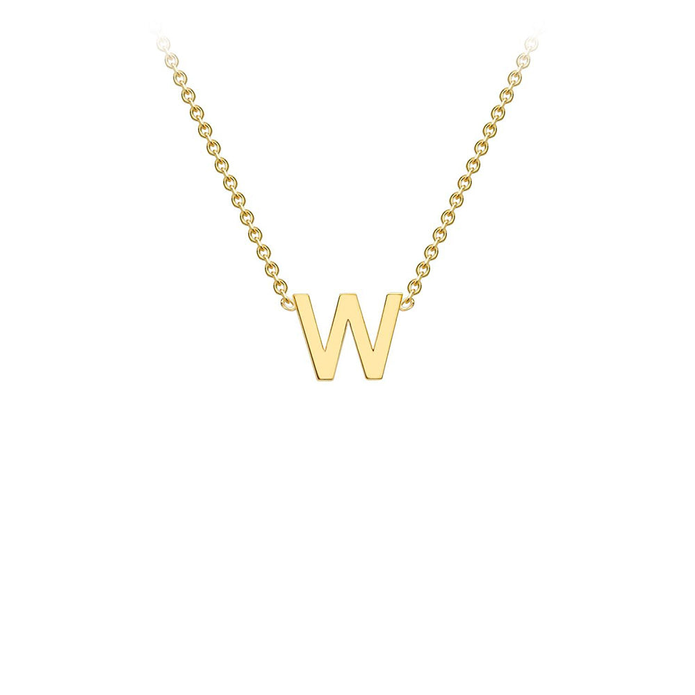 9CT Yellow Gold Letter 'W' Pendant & Chain