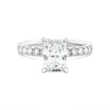 Radiant Cut Lab Grown Diamond Solitaire with Shoulder Diamonds 1.75ct