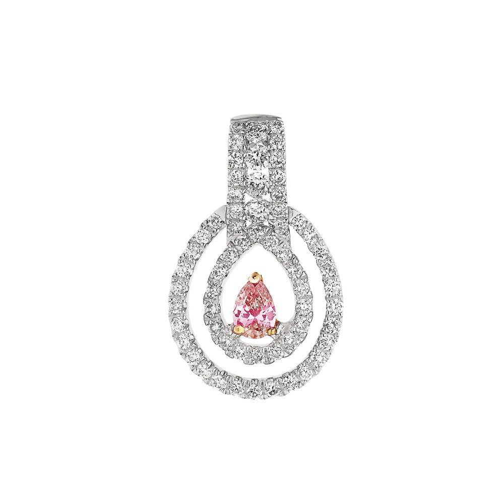 Pink Kimberley Pink Australian Argyle Diamond Pendant Necklace 18CT White & Rose Gold