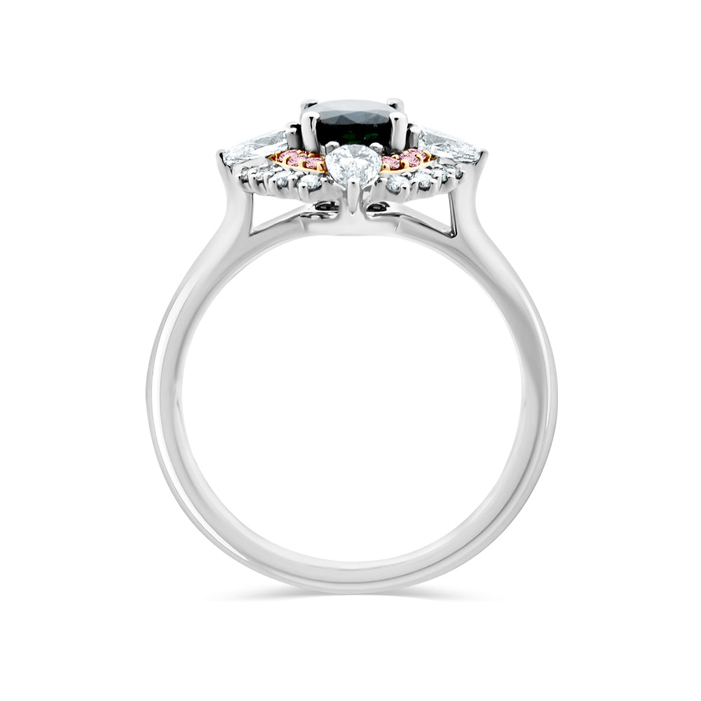 Limited Edition 'Matilda' Australian Sapphire & Pink Diamond Ring