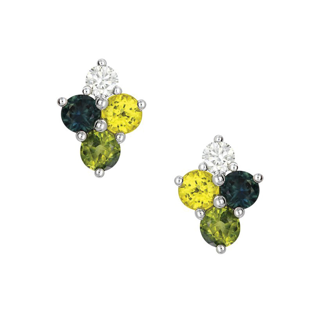 Sapphire Dreams 'Morning Iris' Australian Sapphire & Diamond Earrings