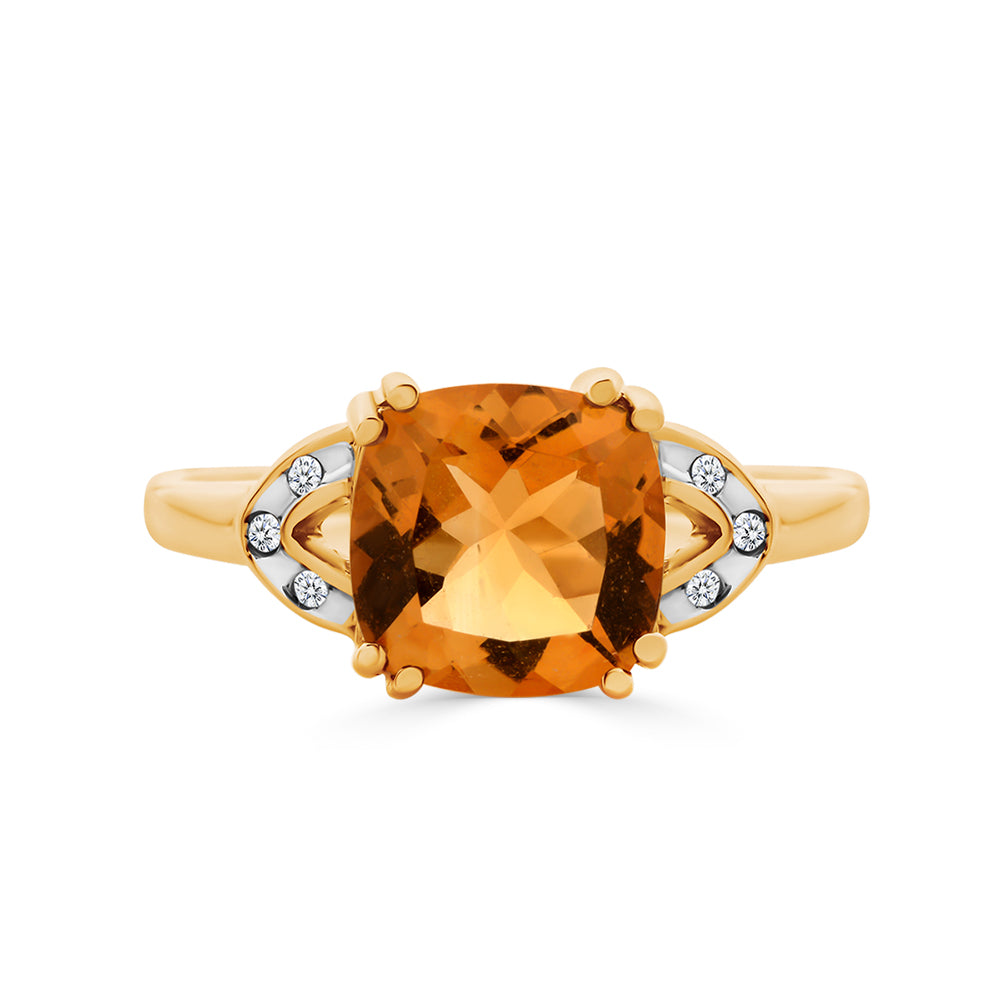 Citrine & Diamond Ring