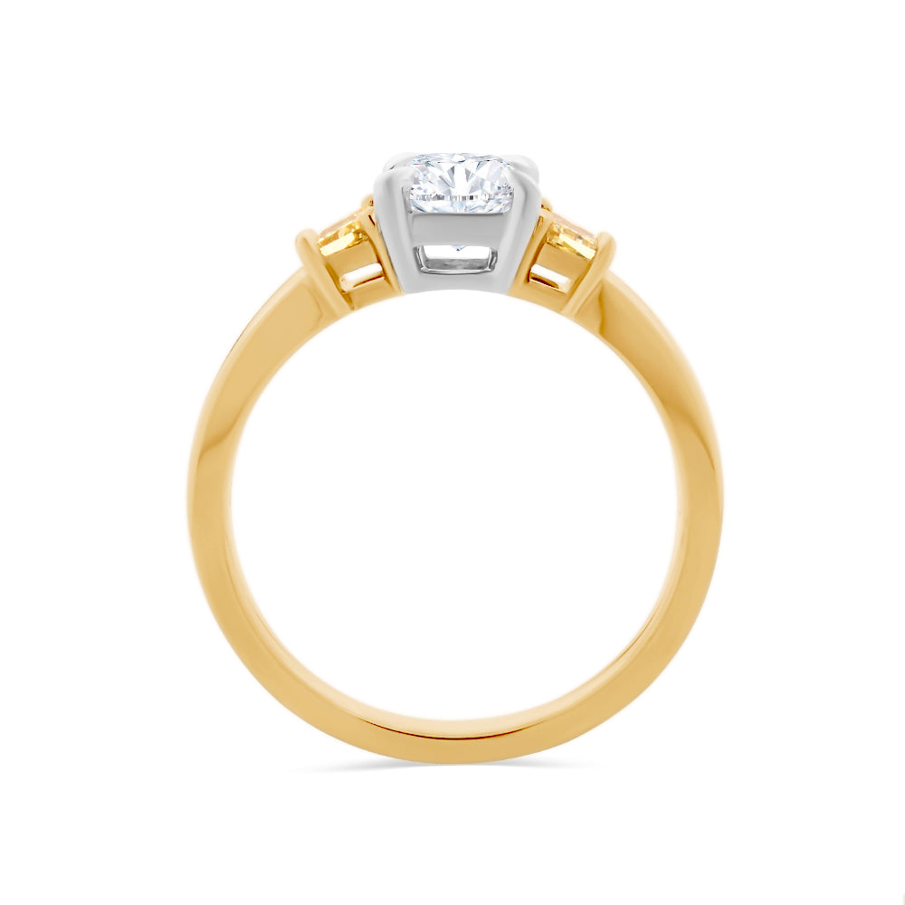 Yellow And White Diamond Ring