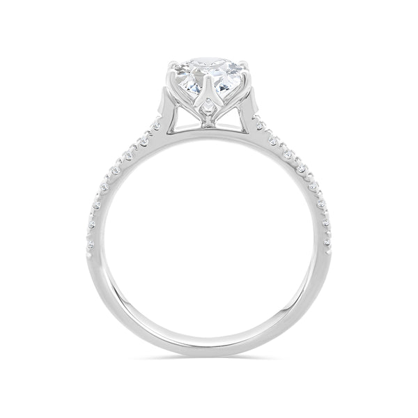 Round Brilliant Cut Lab Grown Diamond Ring With Shoulder Diamonds 1.25ct TDW